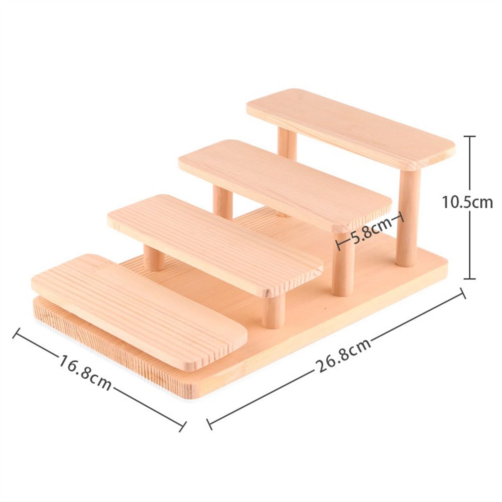 GLigeT Brillenständer Puppen-Modell-Artefakte-Aufbewahrungsständer, Kiefernholz, Leitertyp, Brillenständer, Schaufensterständer Sonnenbrillenständer(Four Layers)