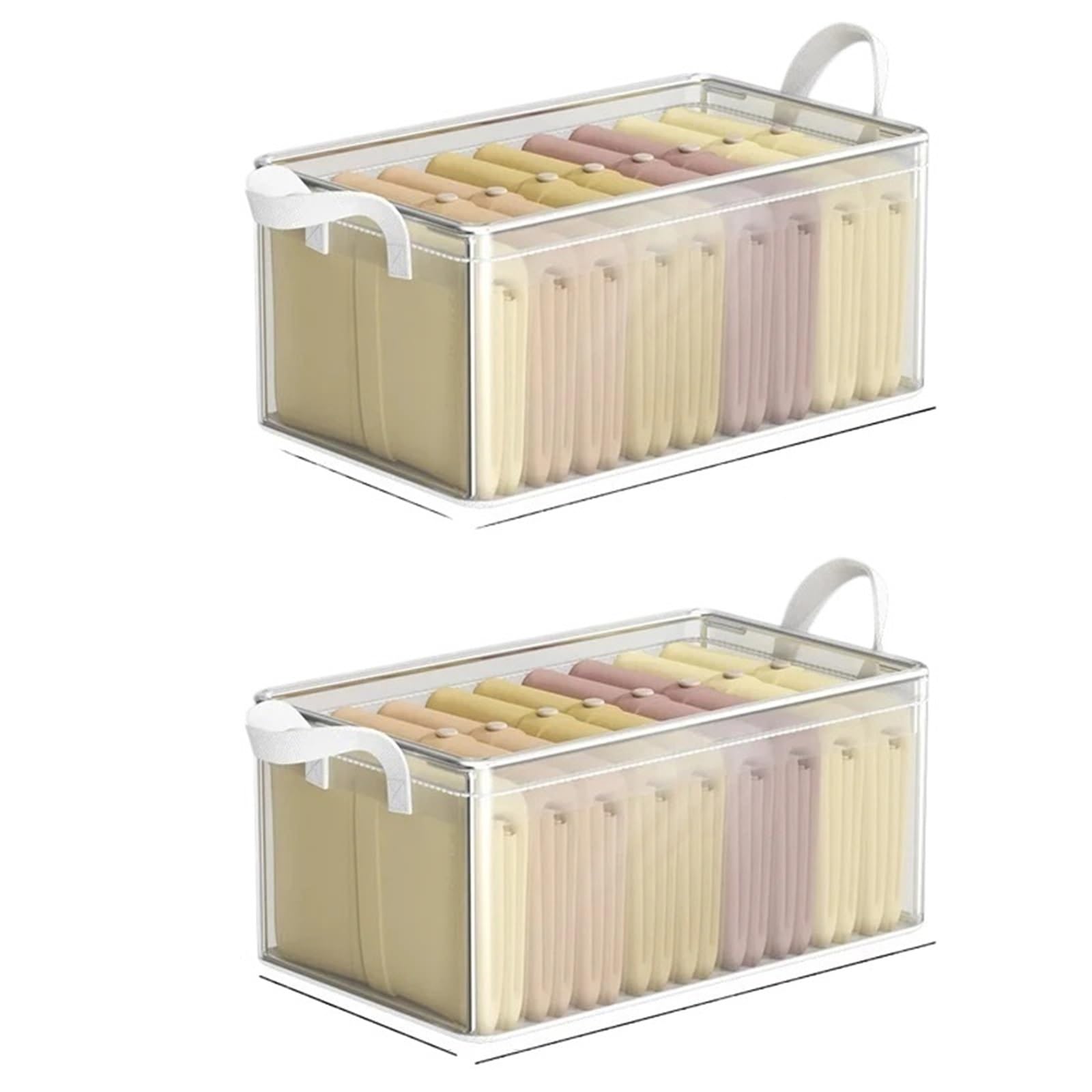 YDYAENIO Underwear Drawer Organiser PVC Storage Basket For Clothes Underwear Box Stainless Steel Frame Wardrobe Organizer underwear organiser boxes for wardrobes(2pcs-without Lid)