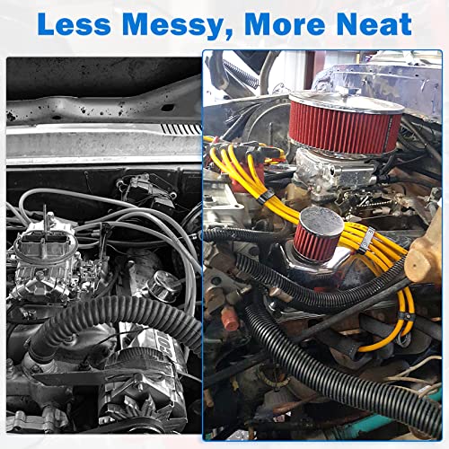 Shinehome AH-80005610 12Pc Engine Spark Plug Wire Separator Divider & 8Pc Spark Plug Wire Boots Protector Heat Sheild Sleeve 8Mm 9Mm 10Mm Spark Plug Wire Clamp Holder Aluminum Alloy Ignition Wire Divider thumb #4