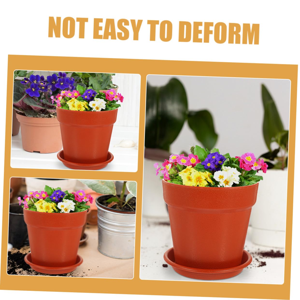 SUPVOX 10 Ensembles Pots de Fleurs Plastique Drainage et Soucoupes Pots de Plantation Polyvalents pour Fleurs et Semis pour Intérieur et Jardin