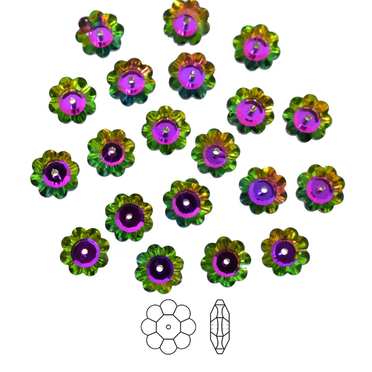 Embroiderymaterial Jewellery Making Sew On Crystals Buttons Flower Shape (25 Pieces)