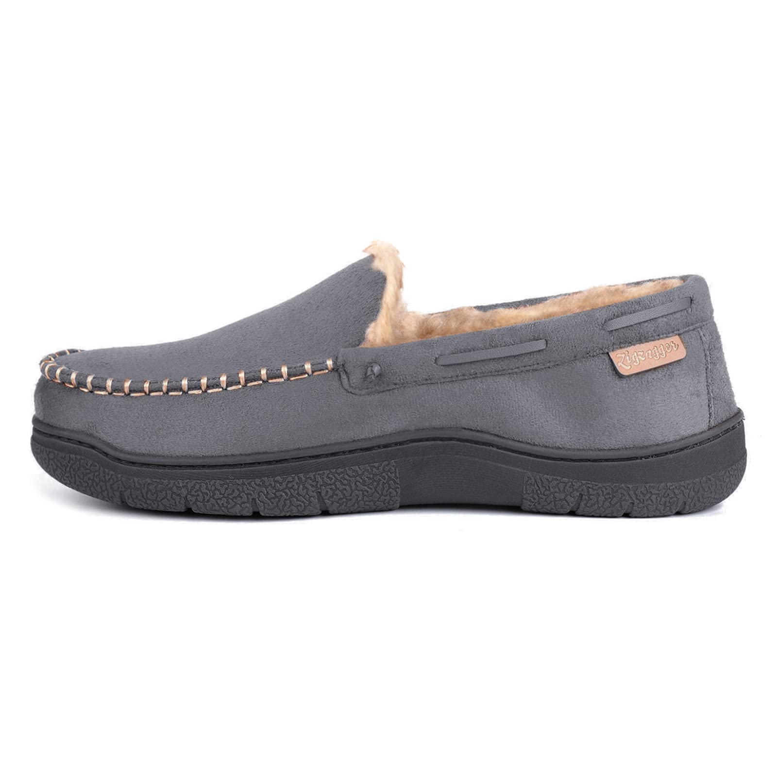 Zigzagger Hombres Microsuede mocasín Zapatillas Memoria Espuma casa Zapatos