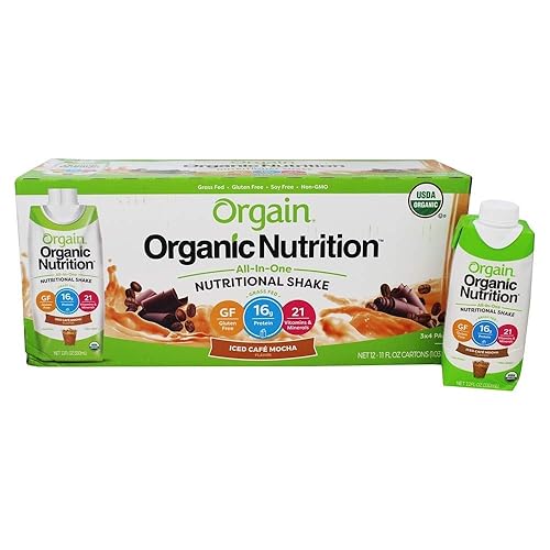 ORGAIN Batido Nutri orgánico Iced Mocha Cafe 12 unidades, 11 FZ
