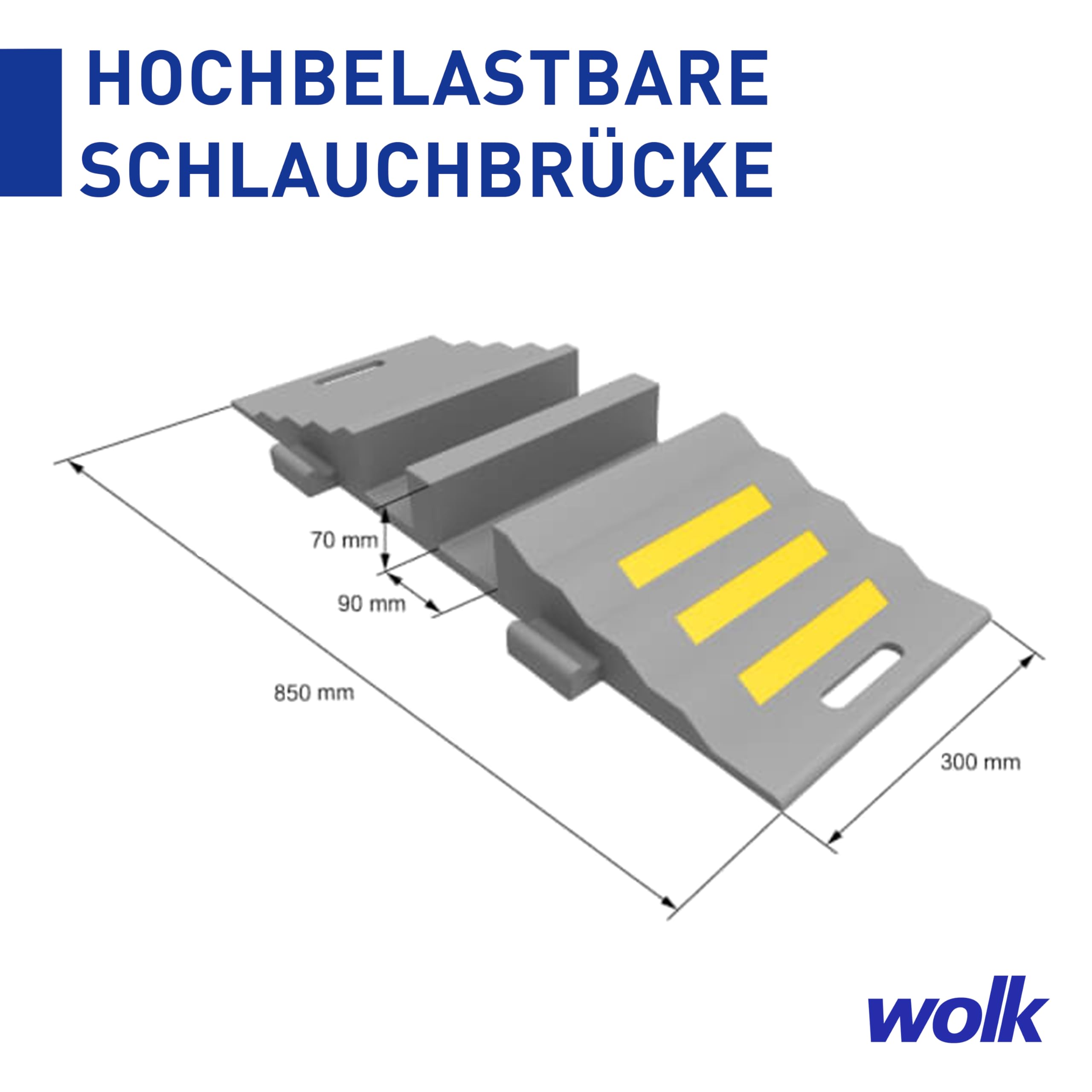 wolk Schlauchbrücke Kabelbrücke überfahrbar - 2 Kanäle, 8 t
