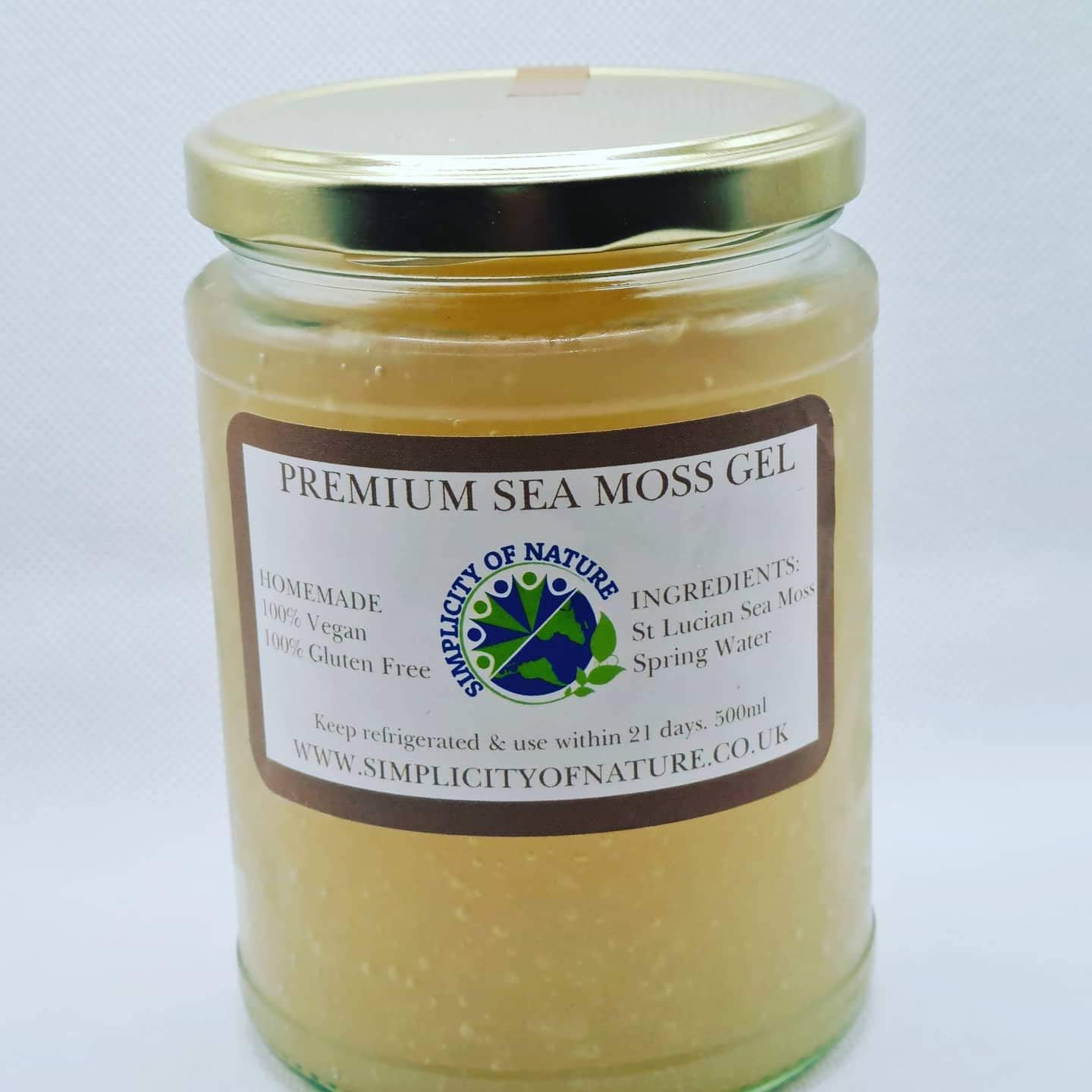 Sea Moss Gel 500ml Freshly Made on Order Non GMO ( Premium Saint Lucian Wildcrafted Sea Moss Gel ) / Vegan / Supports Digestive System