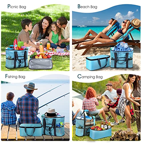 Mesh Beach Tote Bag Cooler: Waterproof Sandproof Extra Oversized 42L XL Large Pool Bags with Insulated Detachable Cooler Women Men Lightweight Family Foldable Totes Travel Swim Toy - Image 8