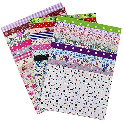 30 piezas de Tela Adhesiva Decorativa Manualidades Patchwork Colorida con Múltiples Diseños Cover