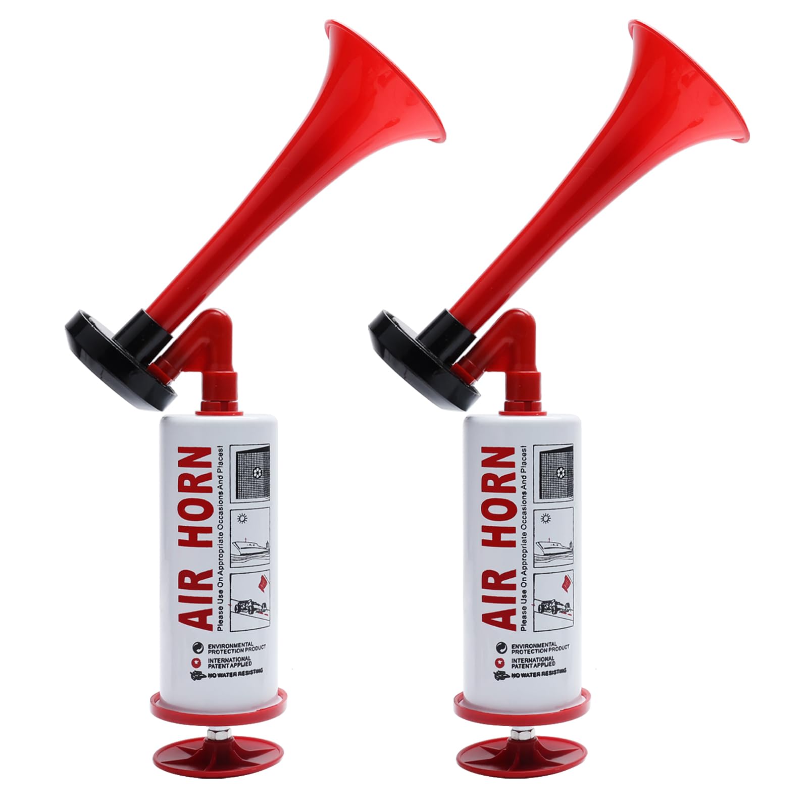 APIELE Lot de 2 klaxons à gaz portables pour bateau, événements sportifs, fêtes, fêtes d'anniversaire, jeux, camping