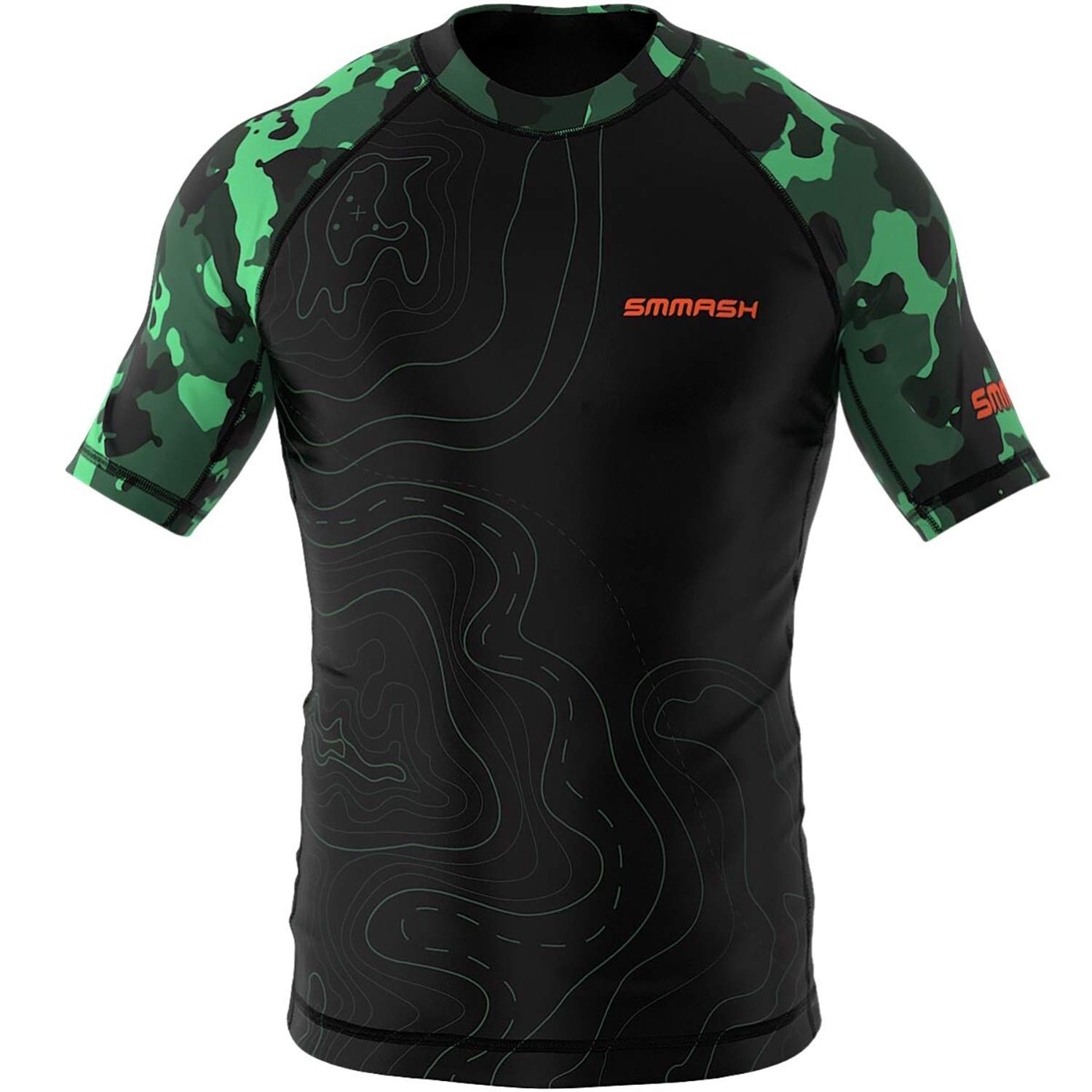 SMMASH Helion Rashguard Hombre Manga Corta, Camisetas Hombre para MMA, Artes Marciales, Krav Maga, BJJ, K1, Karate, Material Transpirable y Antibacteriano — view 47