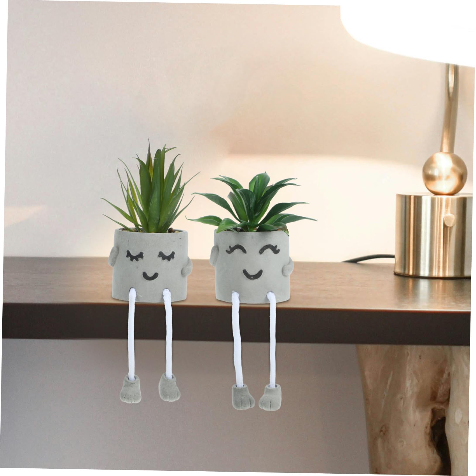 Cabilock 2pièces Bonsaï Artificiel Plastique Plante Grasse Artificielle Pot Décoratif pour Intérieur