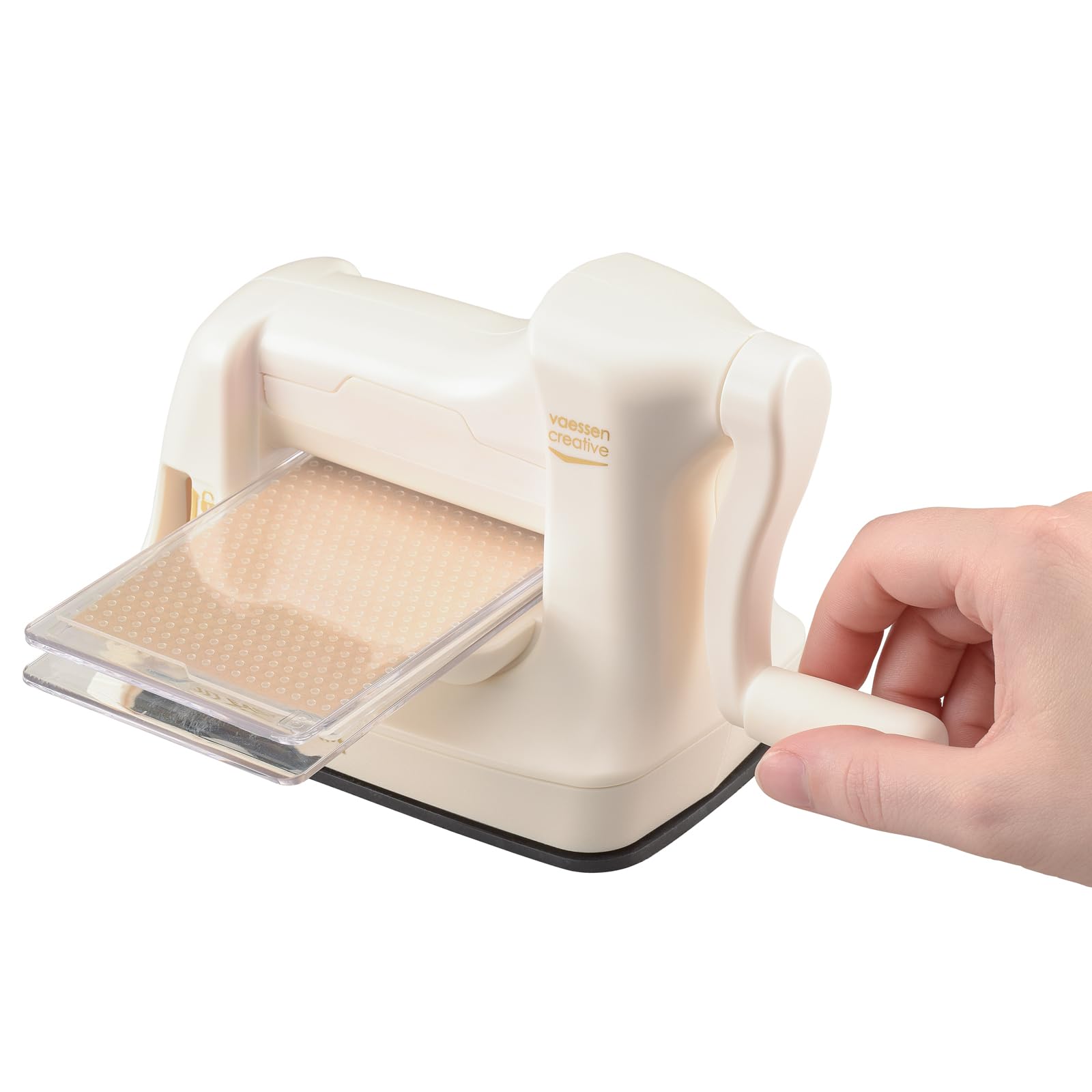 Vaessen Creative 2137-035 Mini Fustellatrice e Macchina per Goffratura Starter Kit, Bianco/Rosa