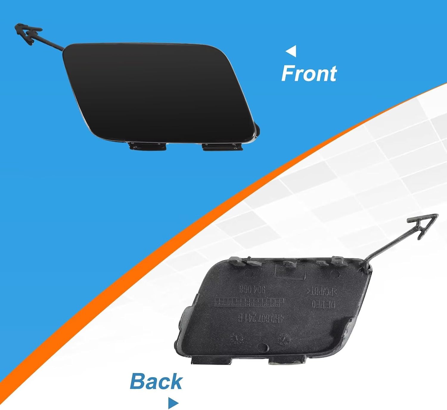 Car Front Bumper Tow Hook Cover Cap Towing Eye Fit for Audi A8 Quattro D4 2014 2015 2016 2017 4H0807241B(Sliver)