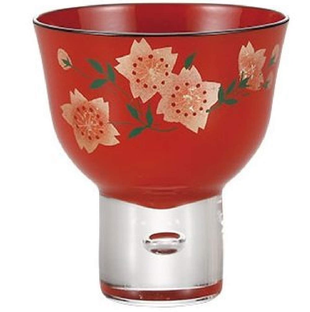 Amazon.co.jp: 【会津塗】漆ガラス工芸 ぐい呑み 山桜(ガラス絵) (ペア