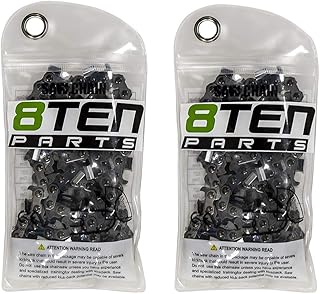 8TEN Chainsaw Chain 16 inch Compatible with Husqvarna 338 XPT Poulan 200 180 1625 Stihl Echo .050 3/8 LP 56DL 2 Pack