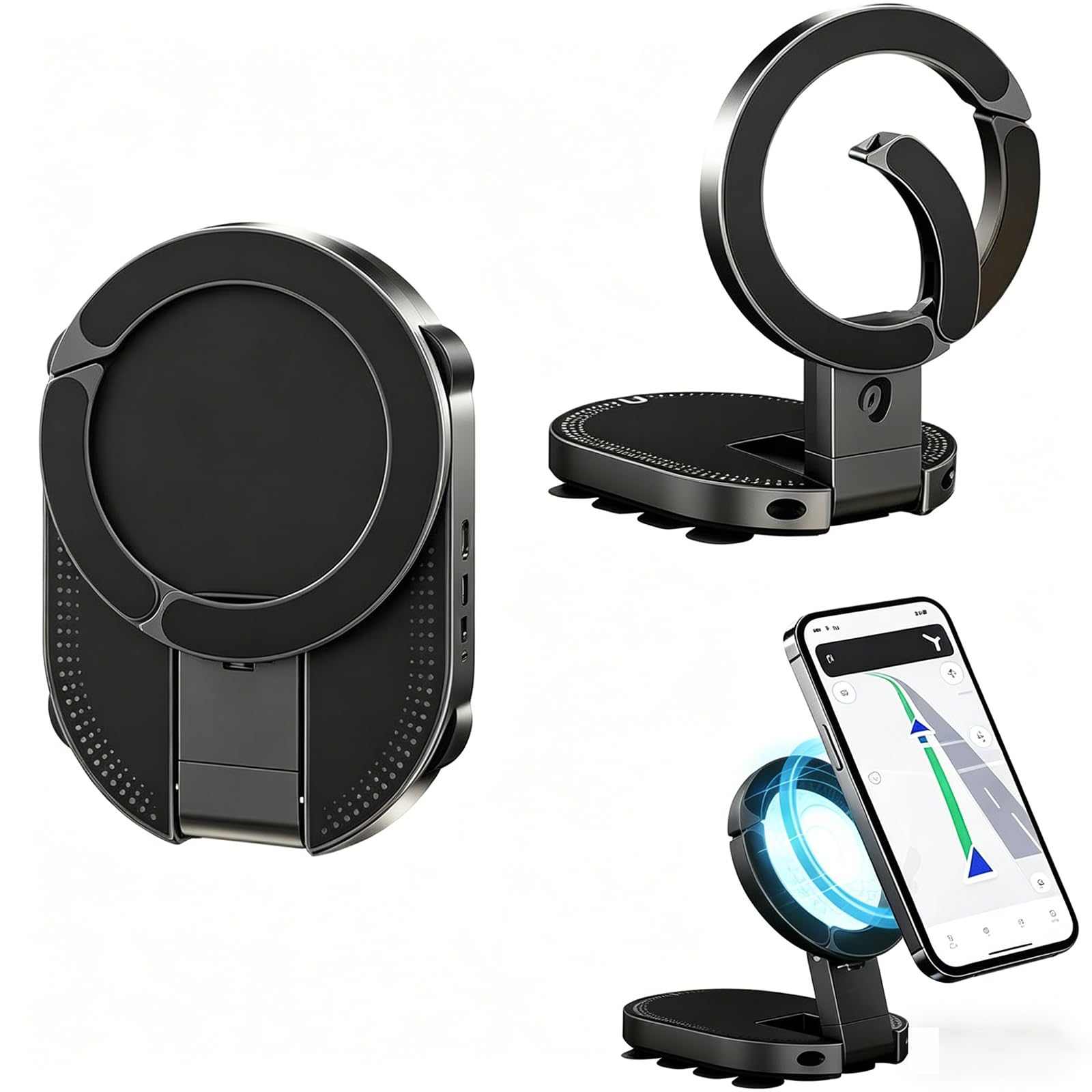 Photo 1 of 2026 New 3 in 1 Magnetic Suction Cup Phone Mount, 18 Strong Suction Cups Car Phone Holder, 360° Rotatable Universal Phone Stand for Gym Kitchen Home Office.(1PC)
