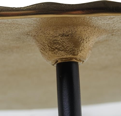 Miniatura 3 de Mesa Auxiliar Metal ESMALTADOBLANCODorado, Patas Negras, 16.1 x 19.7 in