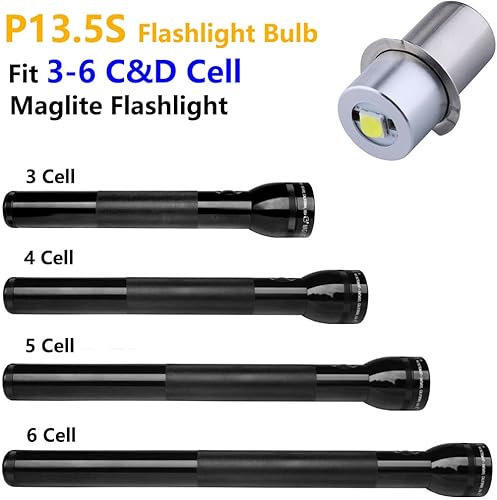 Miniatura 5 de LudoPam Bombillas de repuesto DC 4-12V LED linterna compatible con linterna Maglite 3 4 5 6 CD, paquete de 2