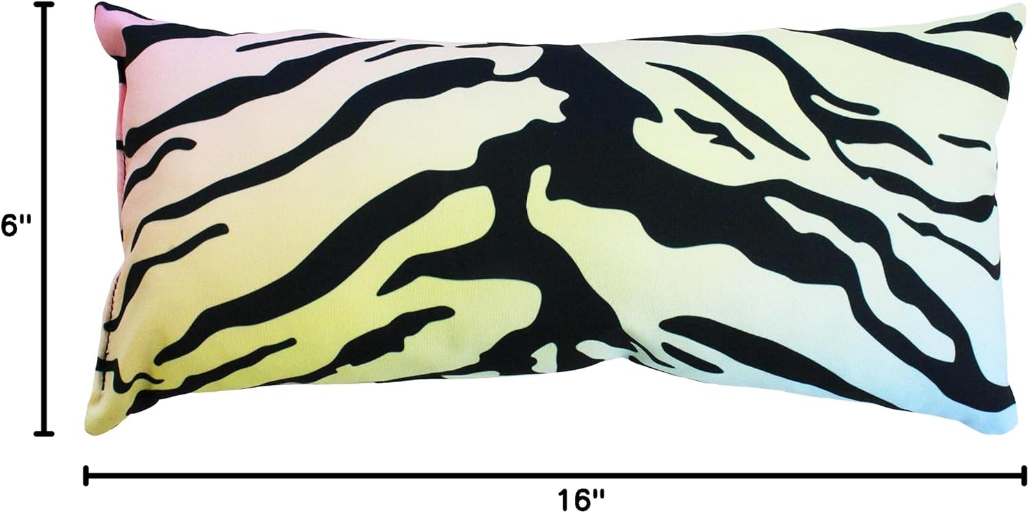 College Covers Animal Print Pillows Decorative Pillow, 16" X 6", Tiger Pastel Gradient