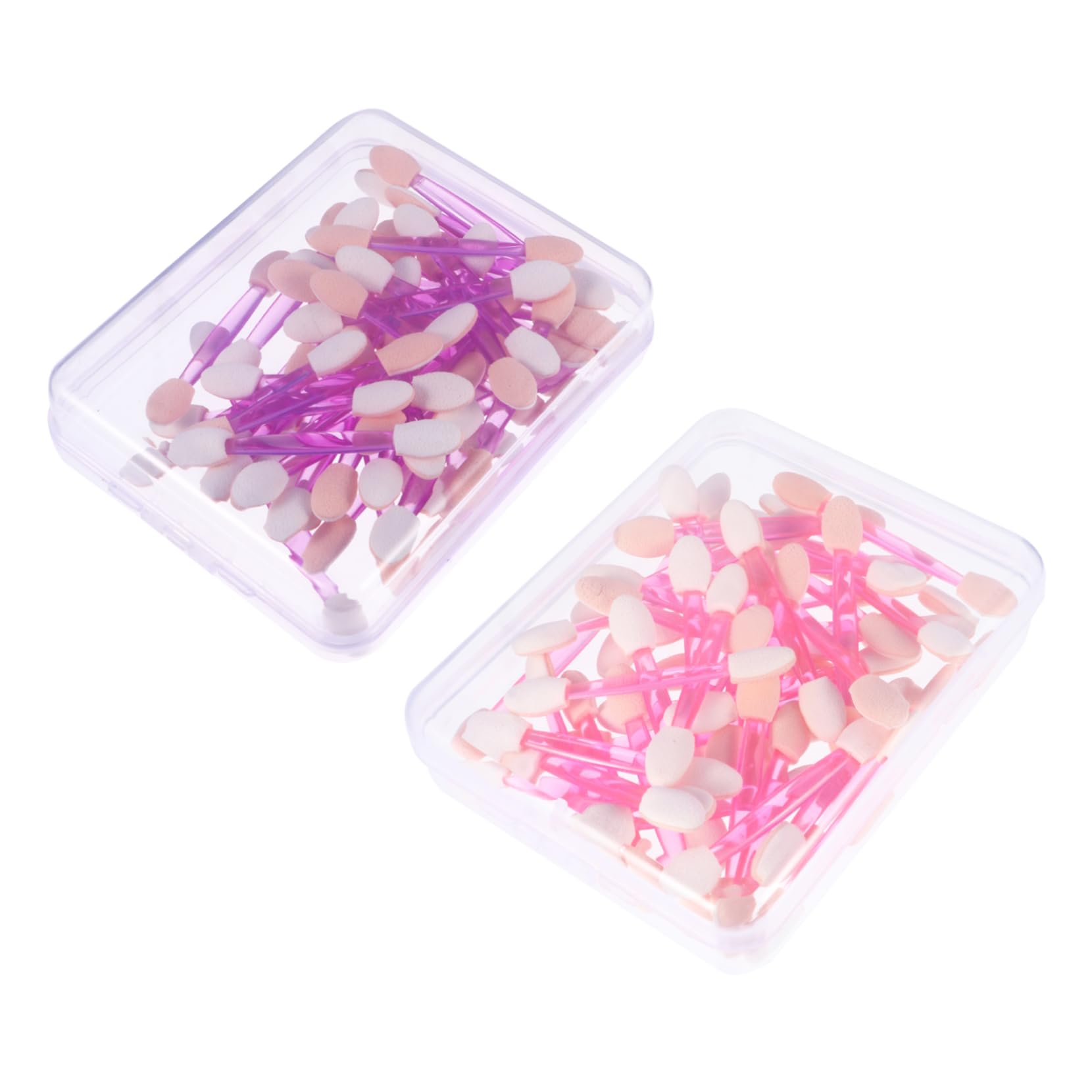 Gogogmee Eyeshadow Brush Kit 100pcs Double Head Eye Shadow Brushes Comfortable Plastic Handle Soft Sponge Tips