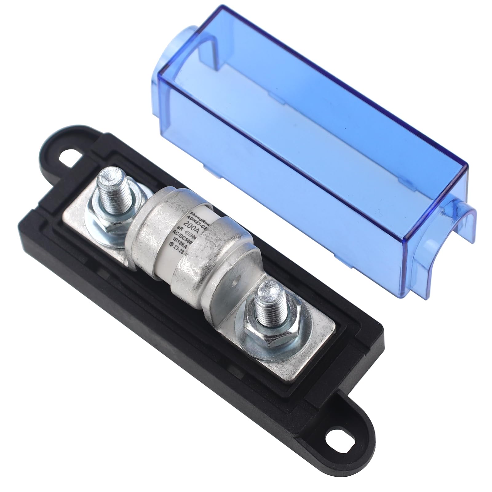 Fusibile classe T con blocco 500 V DC 200 Amp classe T portafusibile per inverter, sistemi audio per auto (confezione da 1)