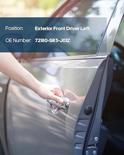 Miniatura 5 de ECCPP Manija de puerta exterior exterior exterior delantera lado del conductor para 1992 1993 1994 1995 para Honda Civic (negro)