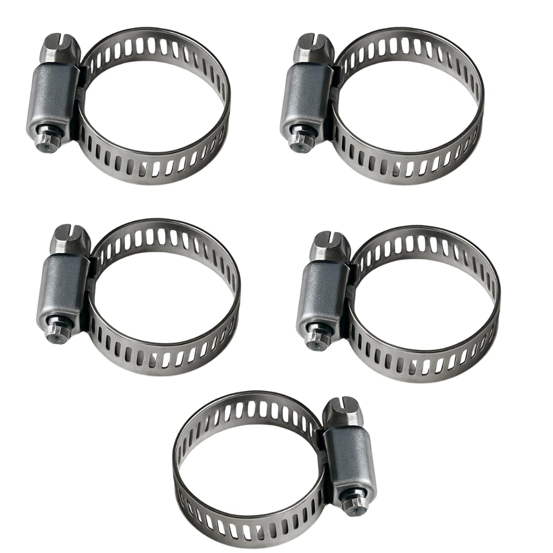 URBAN SELECT™ 3/4 Inch Stainless Steel Hose Clamps – Heavy Duty Worm Gear Clamps for Plumbing & Tubes – Rust-Proof, Leak-Proof Pipe Clips (Set of 5 Pcs)-image-46