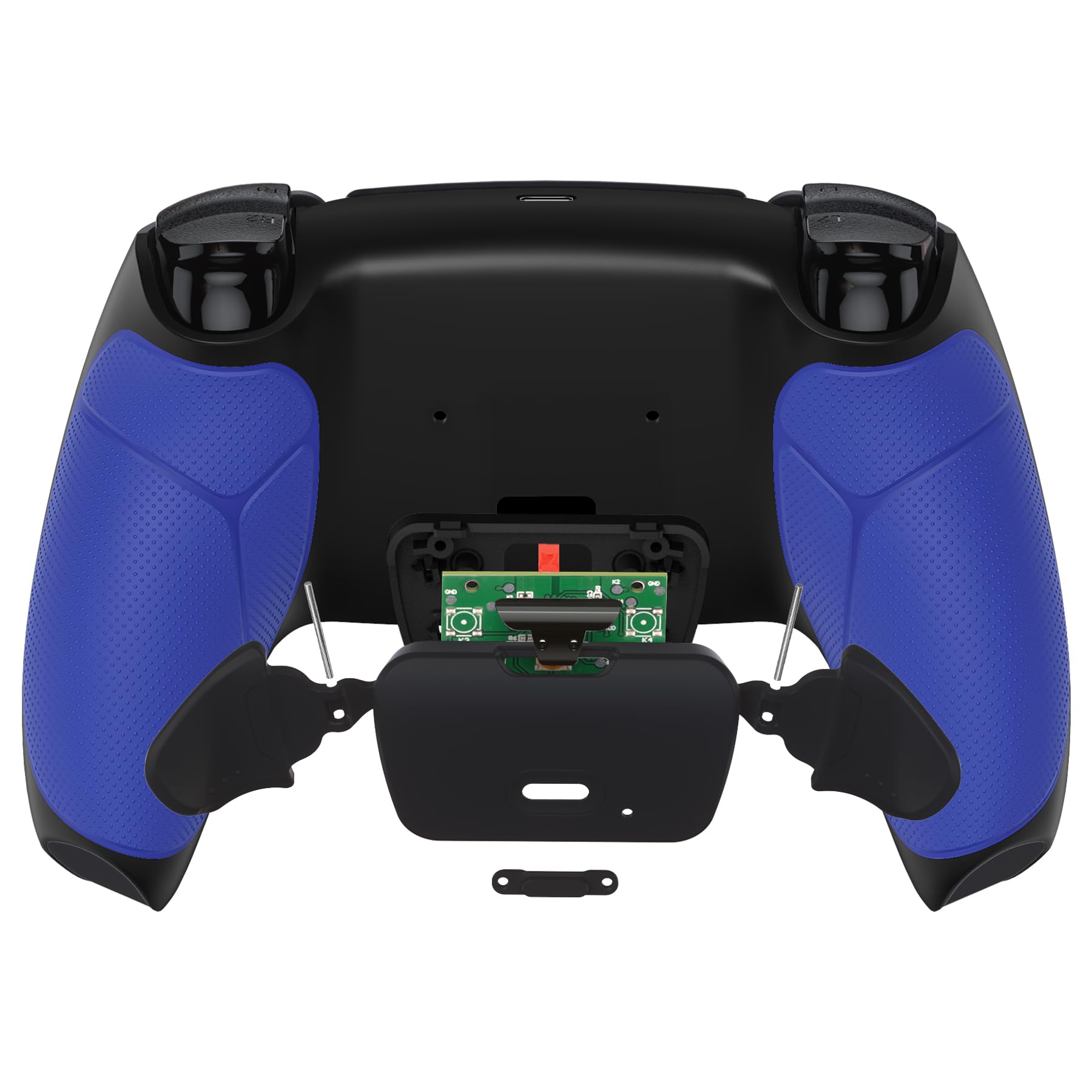 eXtremeRate Rise V3 Remap Kit Programmabile per ps5 Controller BDM-030/040/050,Tasti Posteriori Palette Paddles Cover Grip Gommato per ps5 Joystick-Senza Controller-Nero Blu