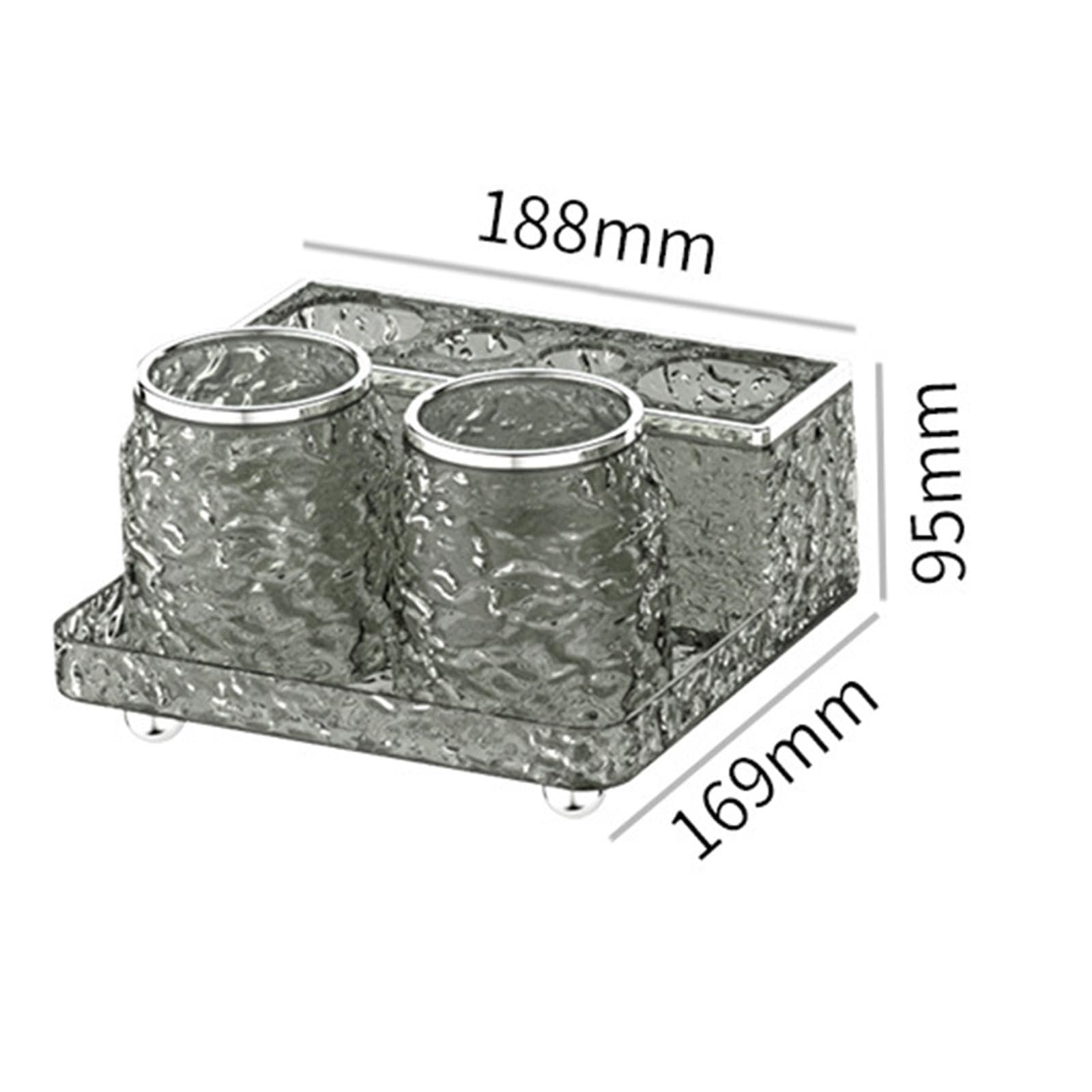 2 Piezas Vasos para Cepillos de Dientes Soporte de Pasta de Dientes Organizador de Baño Y Accesorios para Enjuague Bucal Hecho de Pet Adecuado para Ba, Gris, Individual