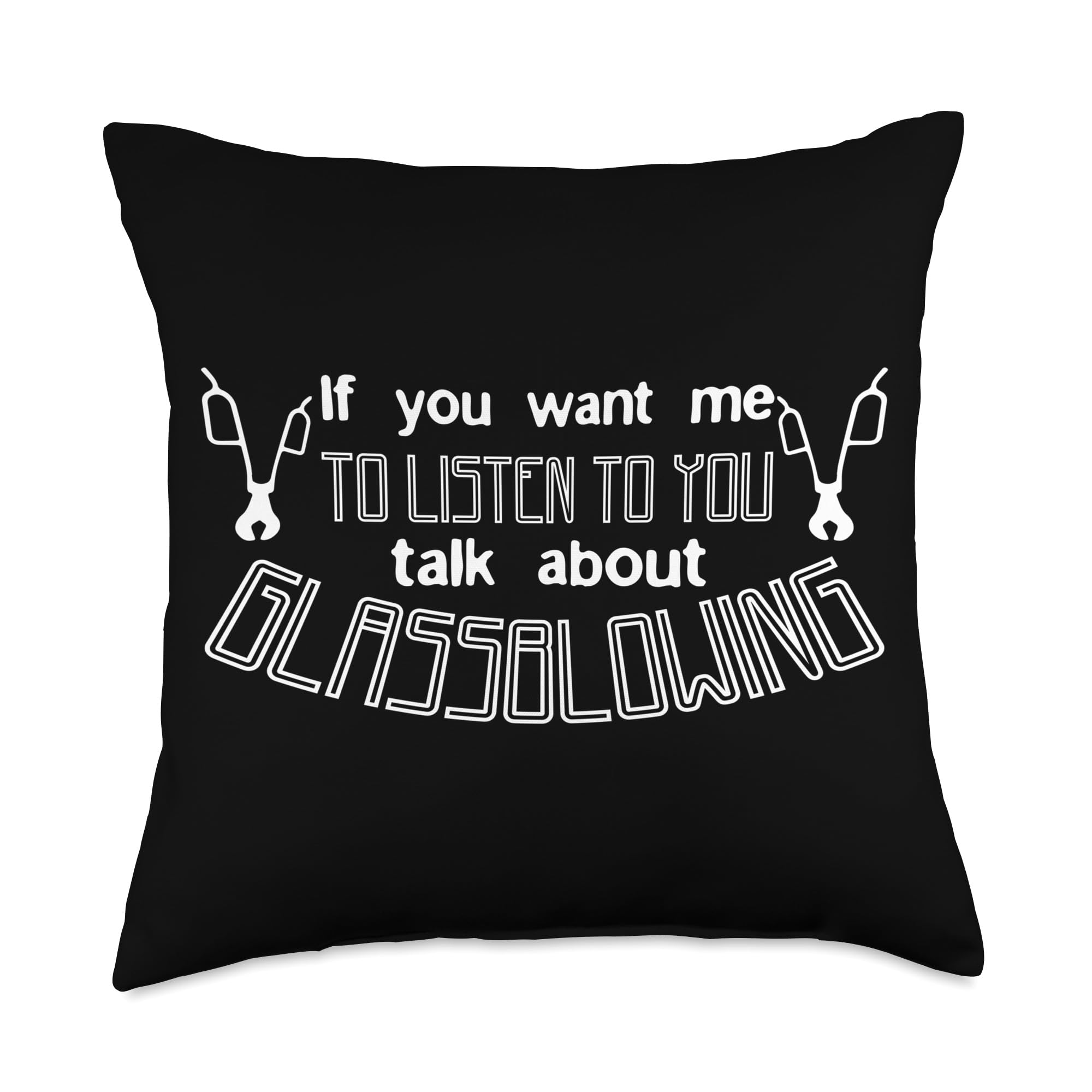 Glasmacherei Glassmacher Saying Bubbles Glass Blower Throw Pillow, 18x18, Multicolor