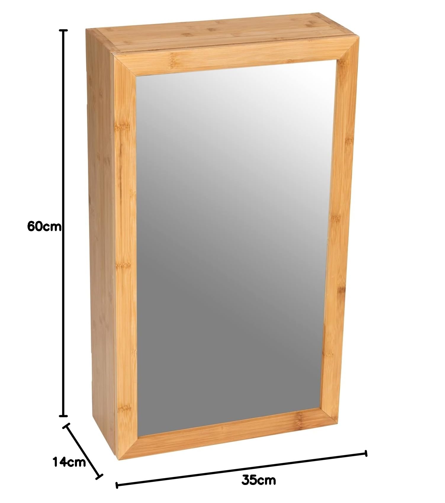 Amazon.de: WENKO Spiegelschrank Bambusa, schmaler Bambus-Badezimmerschrank  mit Spiegel, Magnetverschluss, Griffmulde und Zwei Mittelbden zur  bersichtlichen Aufbewahrung von Bad-Accessoires, 35 x 60 x 15 cm