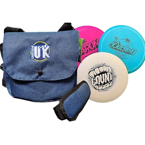 Disc Golf UK Starter Set with 3 Discs and a DGUK Satchel Bag - Frisbee Golf - Made in UK PDGA Approved Cover