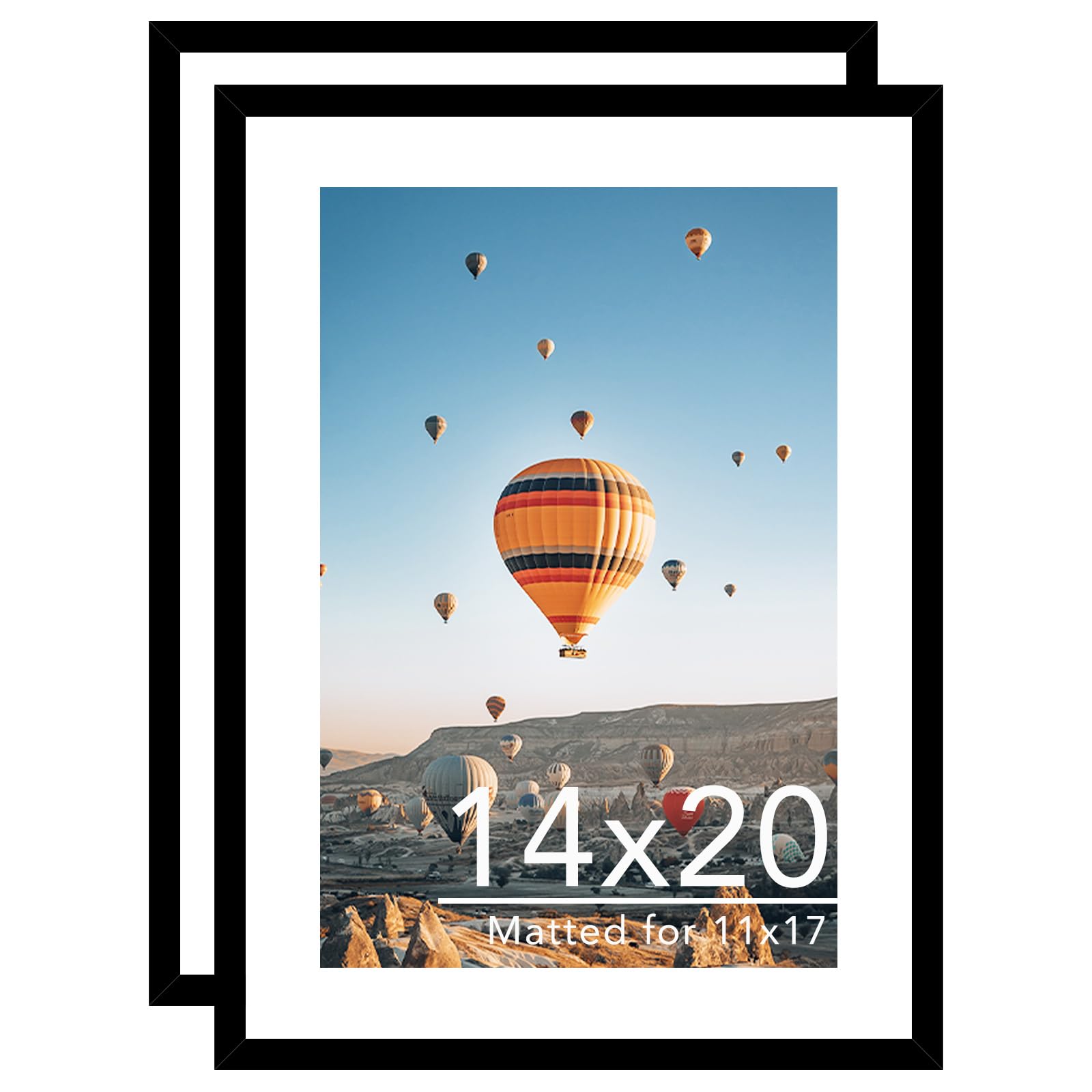 JCJMY 14x20 Picture Frame Set of 2 in Black