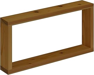 WOODPRO ロの字 四角 ラック 幅57cm 高さ27cm 奥行7cm ナッツ色 国産杉 板厚2.4cm オープンラック 立体額縁 スリムフレーム 横幅と高さは1cm単位でオーダー可 受注生産