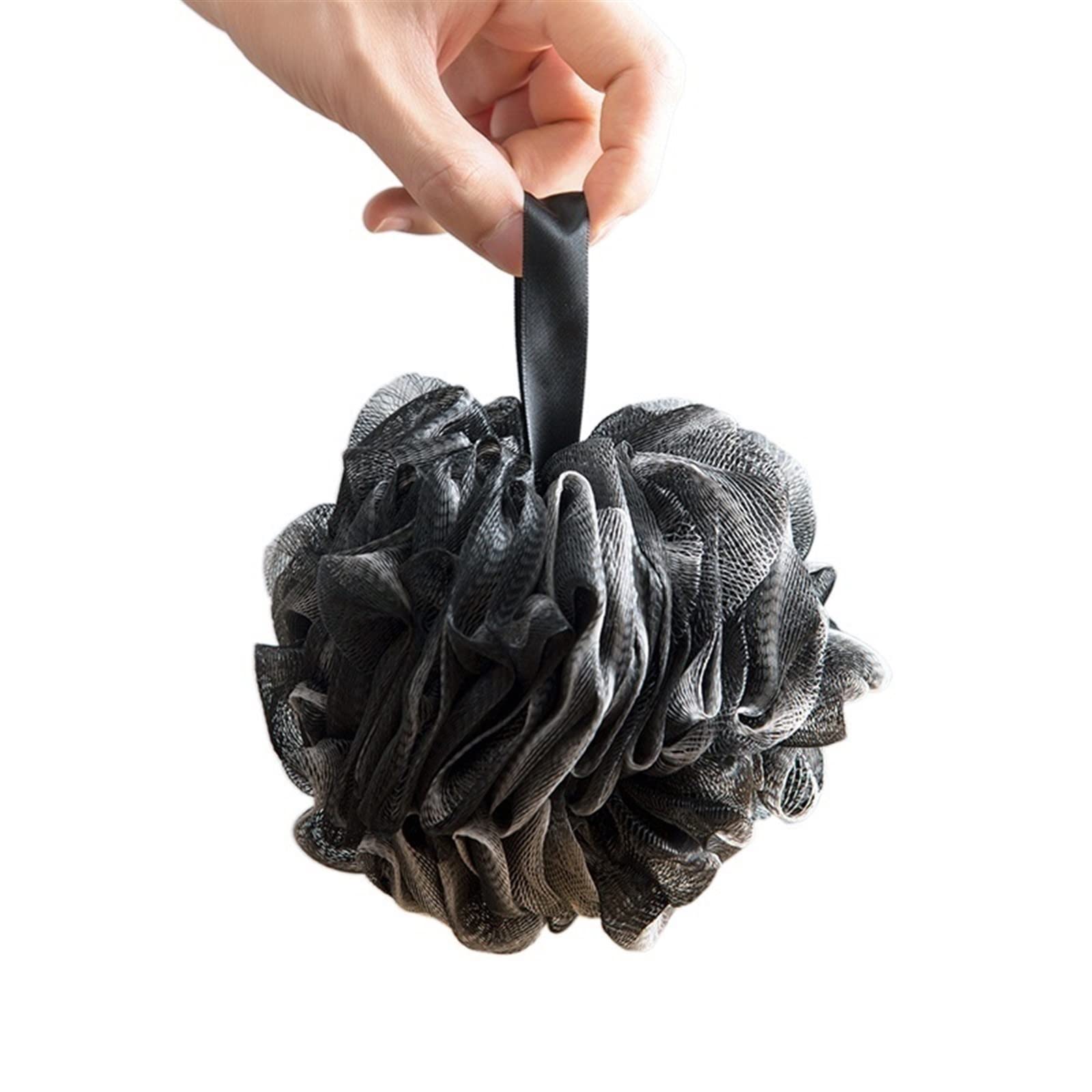 YNTIME Bathing Tools, Preto de bambu carvão vegetal banho adulto flor banho macio malha espuma esponja banho bolha bola pele ferramenta limpa acessório do banheiro