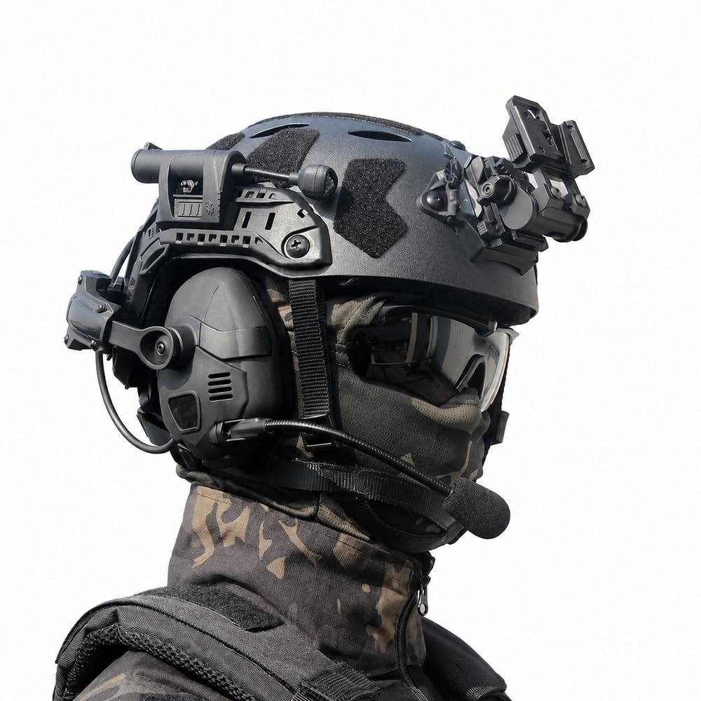 Kit de Casco Fast II con Auriculares, Gafas y Soporte Frontal
