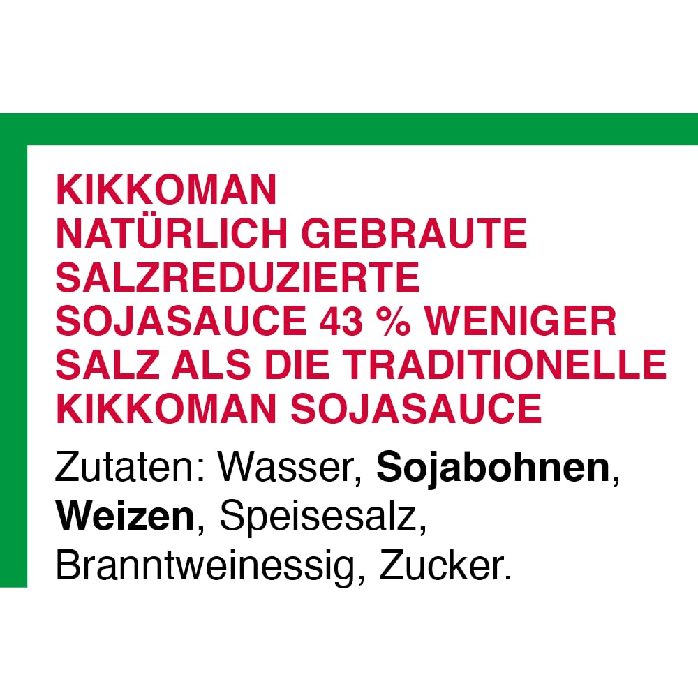 Kikkoman Salsa de SOJA con Menos Sal, Pack 6 x 975 ml