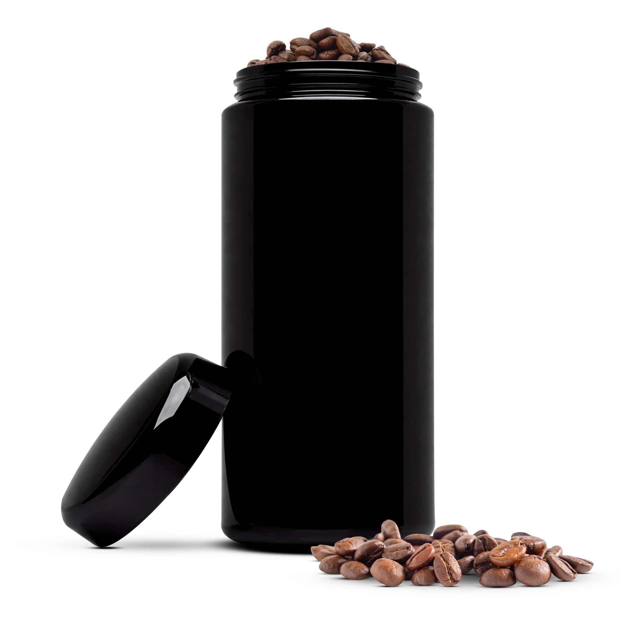 1 L (12 oz) Airtight Coffee Canister Ultraviolet Glass Coffee Bean Storage Container Antistatic, Light Blocking Container for Coffee, Herbs, Tea & Spices Durable