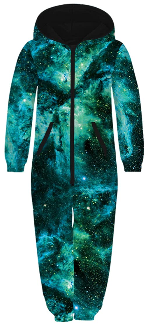 Ocean Plus Unisex Długi Rękaw Zamek Błyskawiczny Kaptur Kombinezon Polarowy Dla Chłopców Nadruk Cyfrowy Luźny Polar Dziewczęcy Jednoczęściowy z Kapturem Spodnie Dziecięce