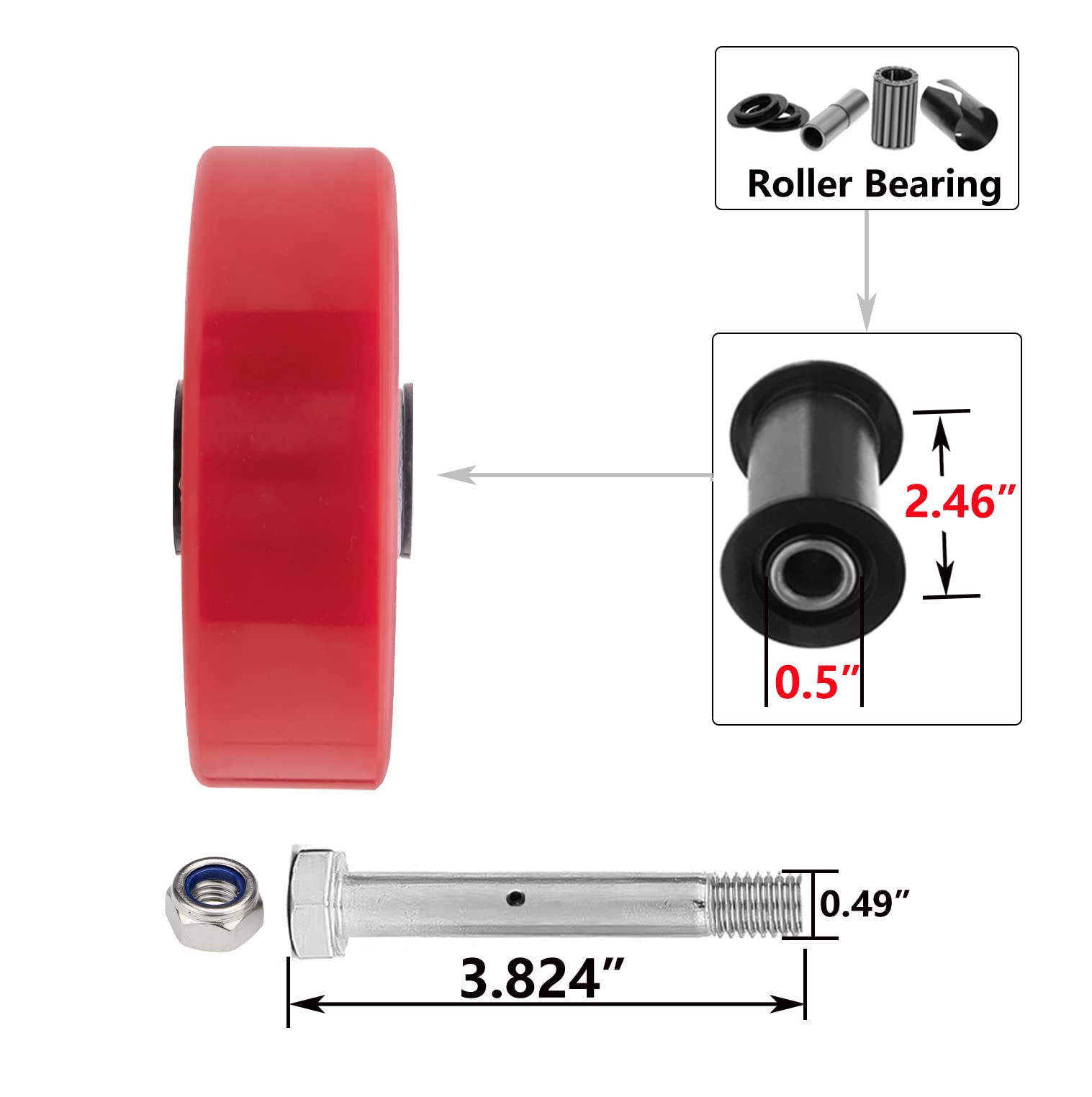 S 6"x2" Heavy Duty Casters, Industrial Caster With Strong Capacity 1200 Lb High Temperature Resistance 50f 250f Use Dollies Workbench 6 Inch 1 Brake