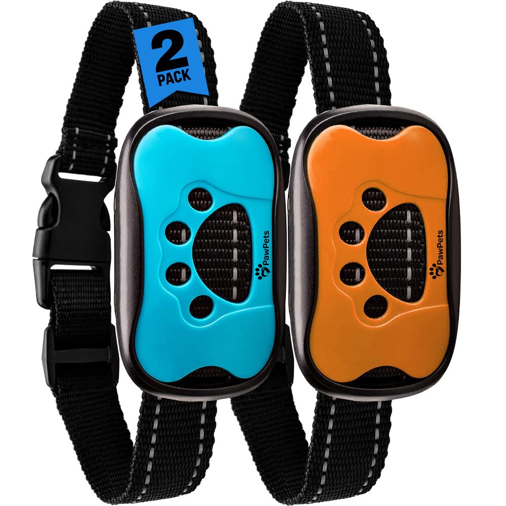 PawPets Rechargeable Anti Bark Collar - No Shock Training Dog Collar - Humane with Vibration and Sou