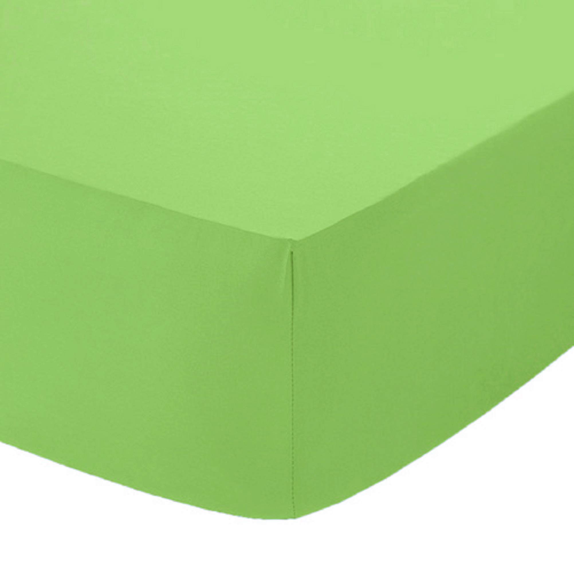Comfy Nights Plain Dyed Pollycotton Easy Iron Pecale Fitted sheet (Mint Green, Super King) — image 1