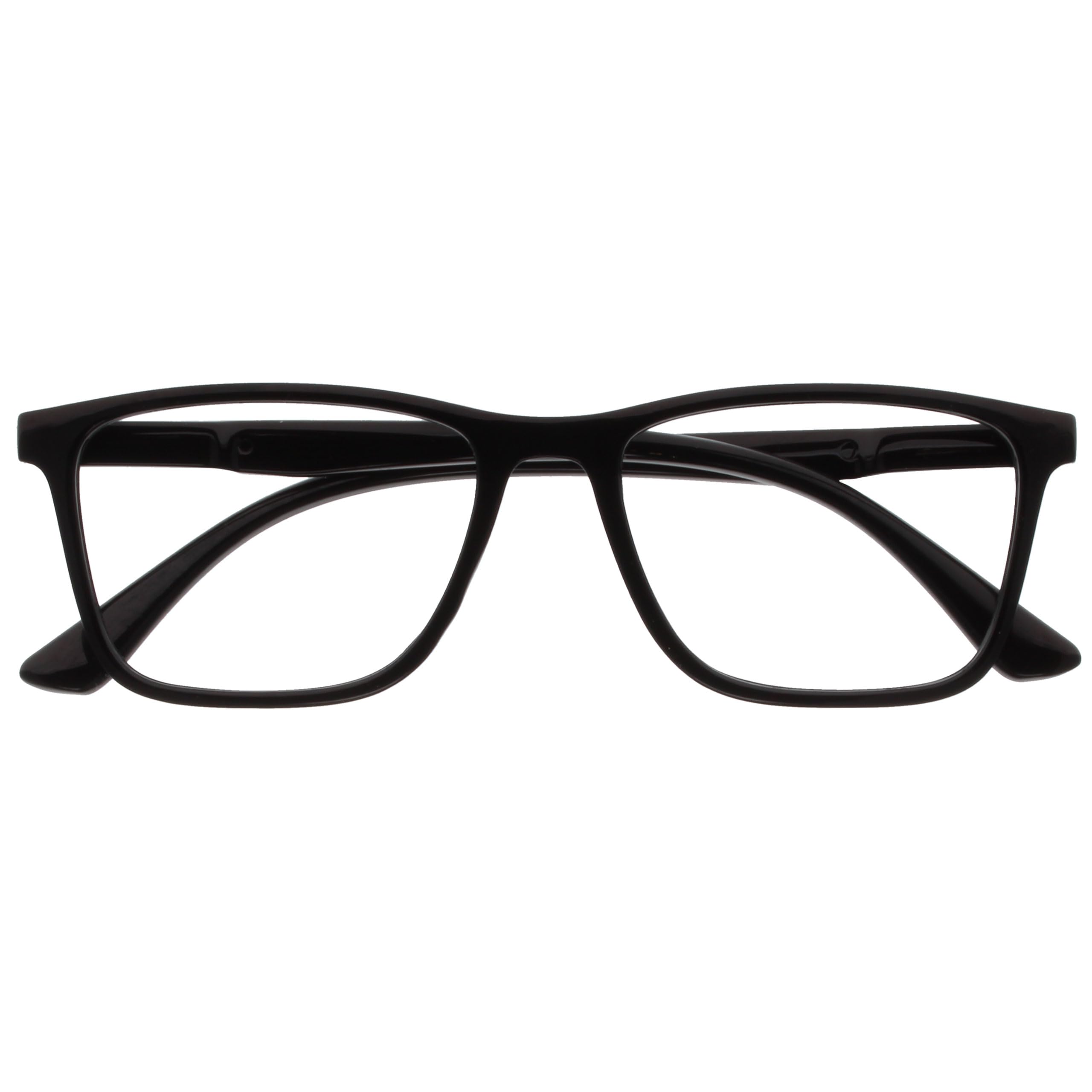 OPULIZE NYX Reading Glasses with Blue Light Blocking for Women Men, Rectangular Frame with UV & Eyestrain Protection, Anti-Glare Computer Gaming Glasses, Black +0.0 (Pack of 1)