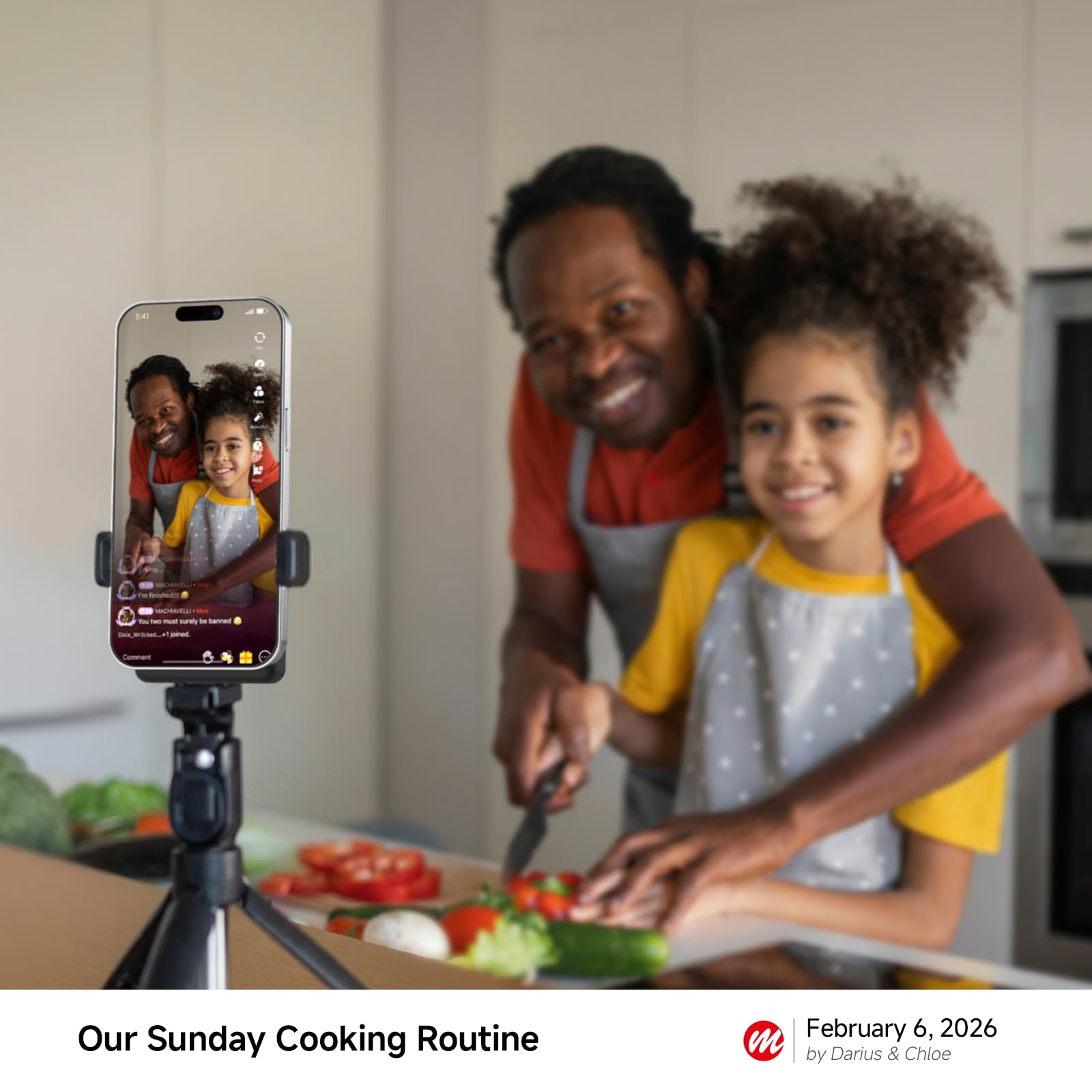 Moman Magnetyczny ekran monitora do selfie dla iPhone 17 i Android, 4K/1080p 3,97" bezprzewodowy ekran monitorujący do iPhone'a 7-17, akcesoria do kamery tylnej do TikTok Live Streaming Vlog - różowy