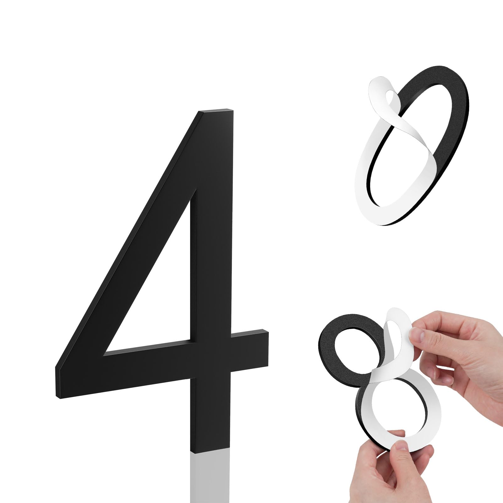 4 Inch House Numbers, Self-adhesive for Outside Mailbox House Number (4)