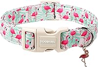 Vista 34 de DOGWONG Collar de perro Airtag de algodón y cáñamo, collar resistente para perros con soporte para Airtag, collares verdes para perros pequeños