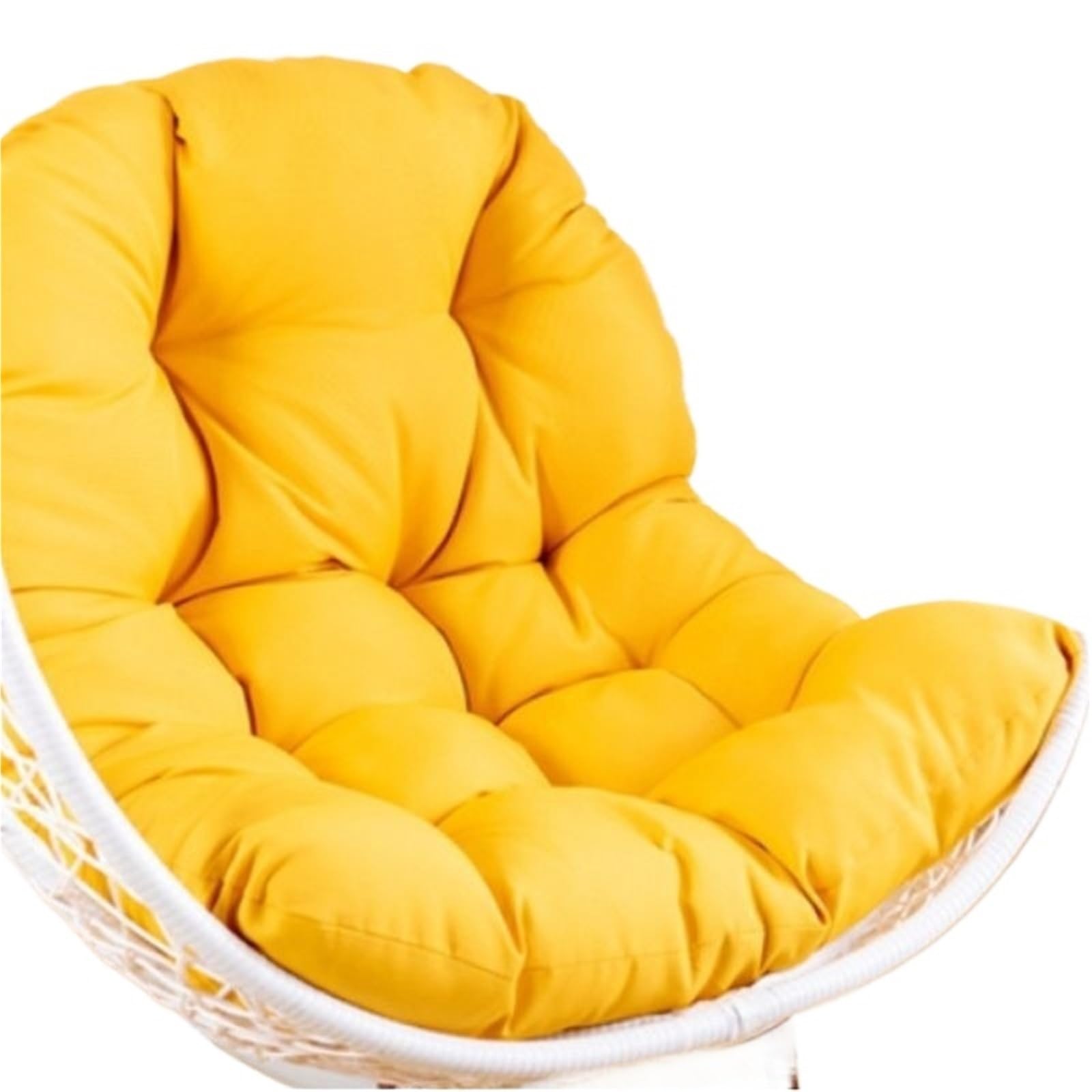 GHHZML Garden Chair Cushion Egg Chair Cushion Outdoor Hanging Hammock Swing Chairs Cushions Pads U-Shaped Thickened For(Yellow)