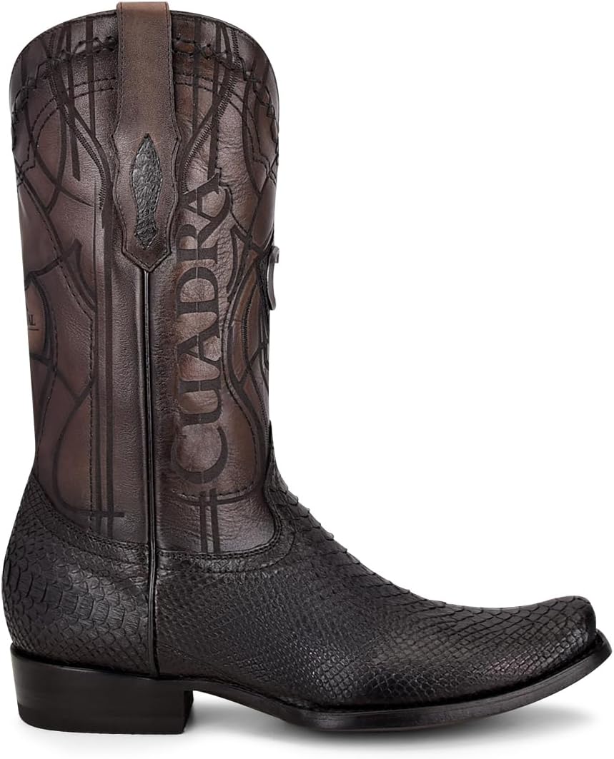 Cuadra Men's Western Boot in Genuine PythonLeather Black 1J1NPH