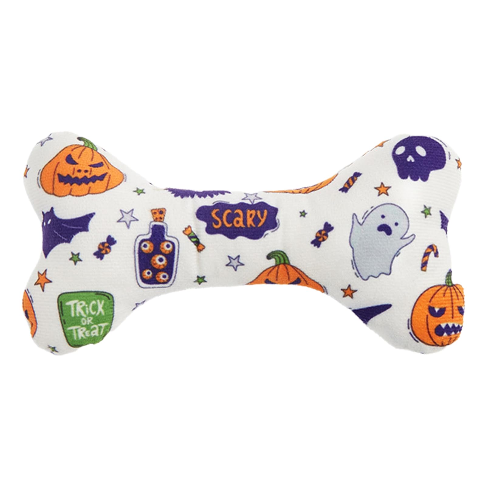 CHICTRY Halloween Interactive Dog Toy Squeaky Plush Bone for Fetch and Chew Play for Small Medium Large Dogs