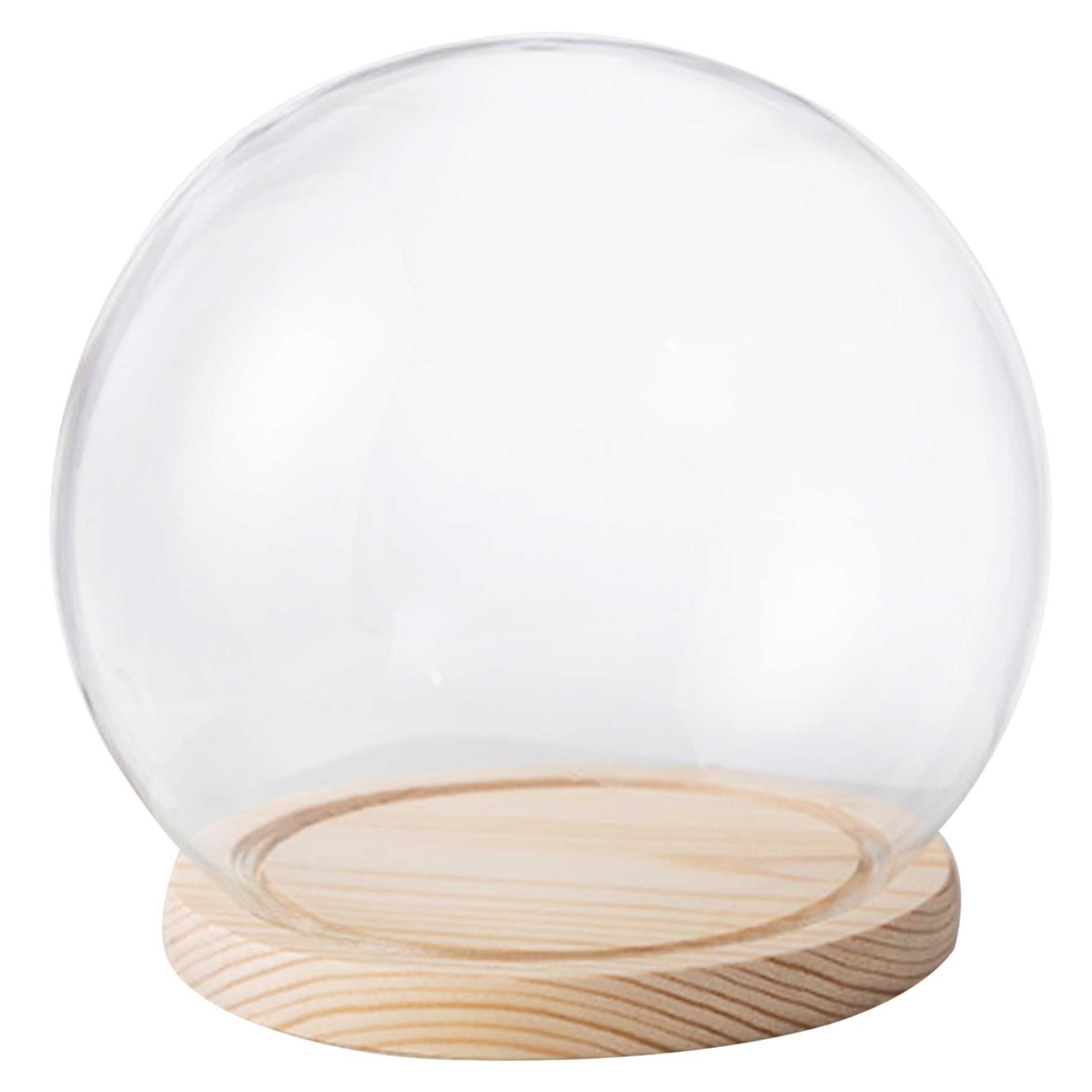 Cúpula de vidrio de 5.9" con base de madera para decoración navideña y manualidades