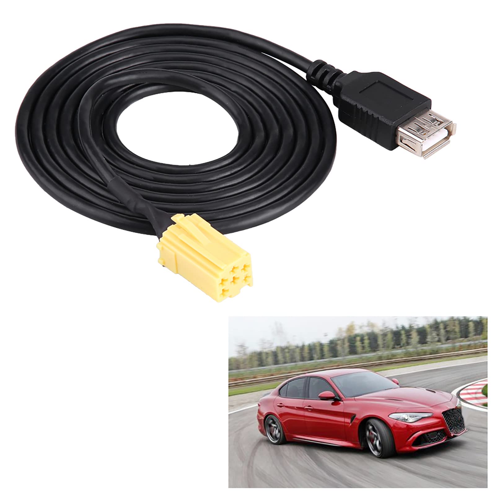 Cavo adattatore MINI-ISO per auto professionale, connettore MINI-ISO a 6 pin Cavo adattatore USB compatibile con/Grande Punto,Terminali e Cablaggi